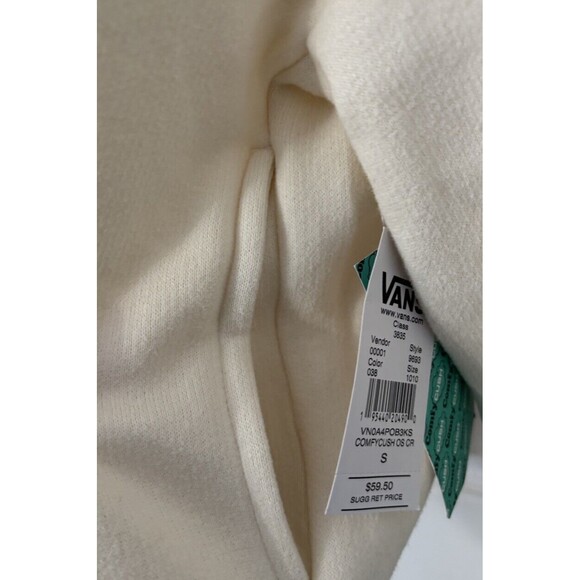 VANS Off White  Cropped Fleece Hoodie Sweatshirt, Women's Size Small - Picture 7 of 7